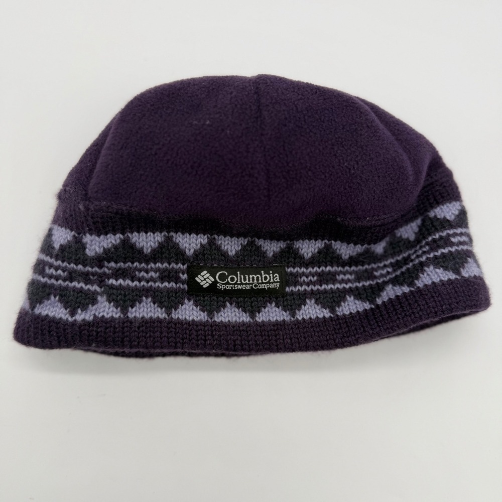 Columbia Sportswear Unisex Purple Fleece Wool Blend Beanie Hat CU8291